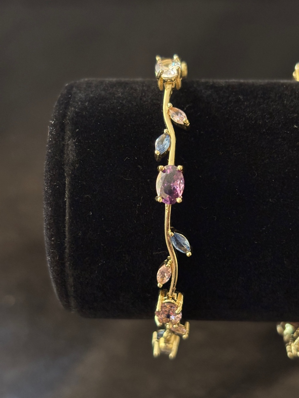 1.4mm Yellow Gold Rose-Inspired CZ Bracelet 8 in.